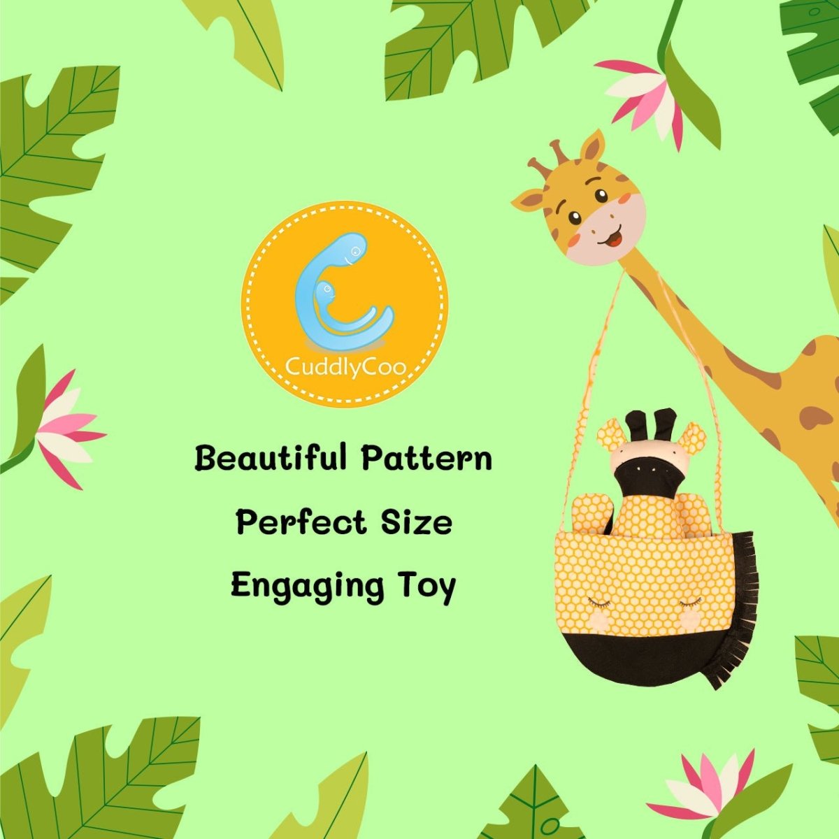 CuddlyCoo Animal Hand Bags With Rag Dolls- Giraffe - CCANIMALBAGGIRAFFE