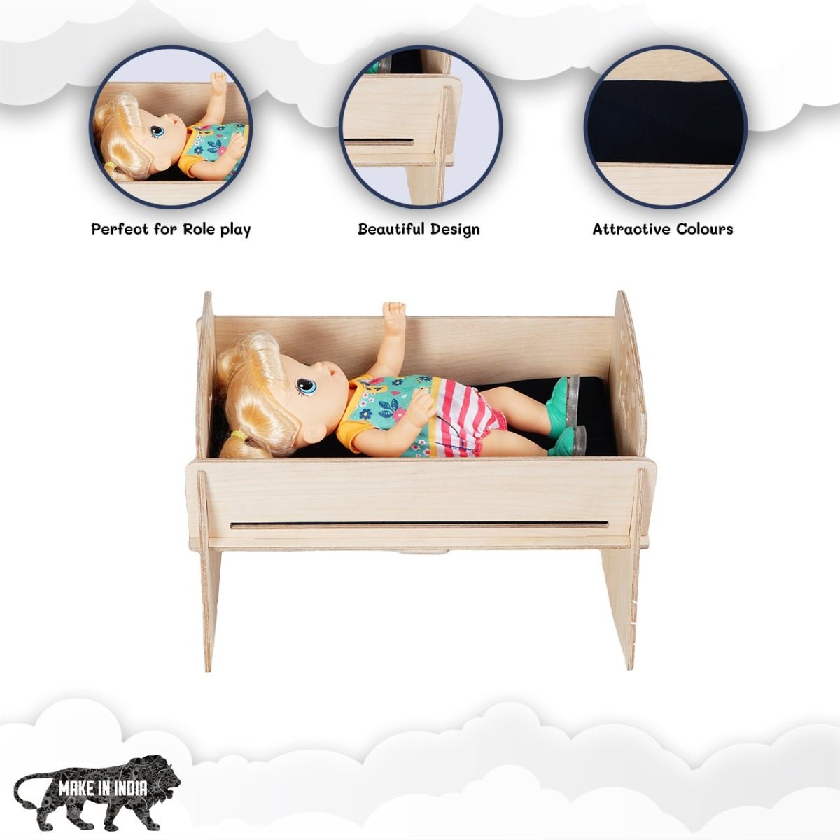 CuddlyCoo Doll Nursery Furniture Set- Blue Star - CCDOLLNURSERYBS