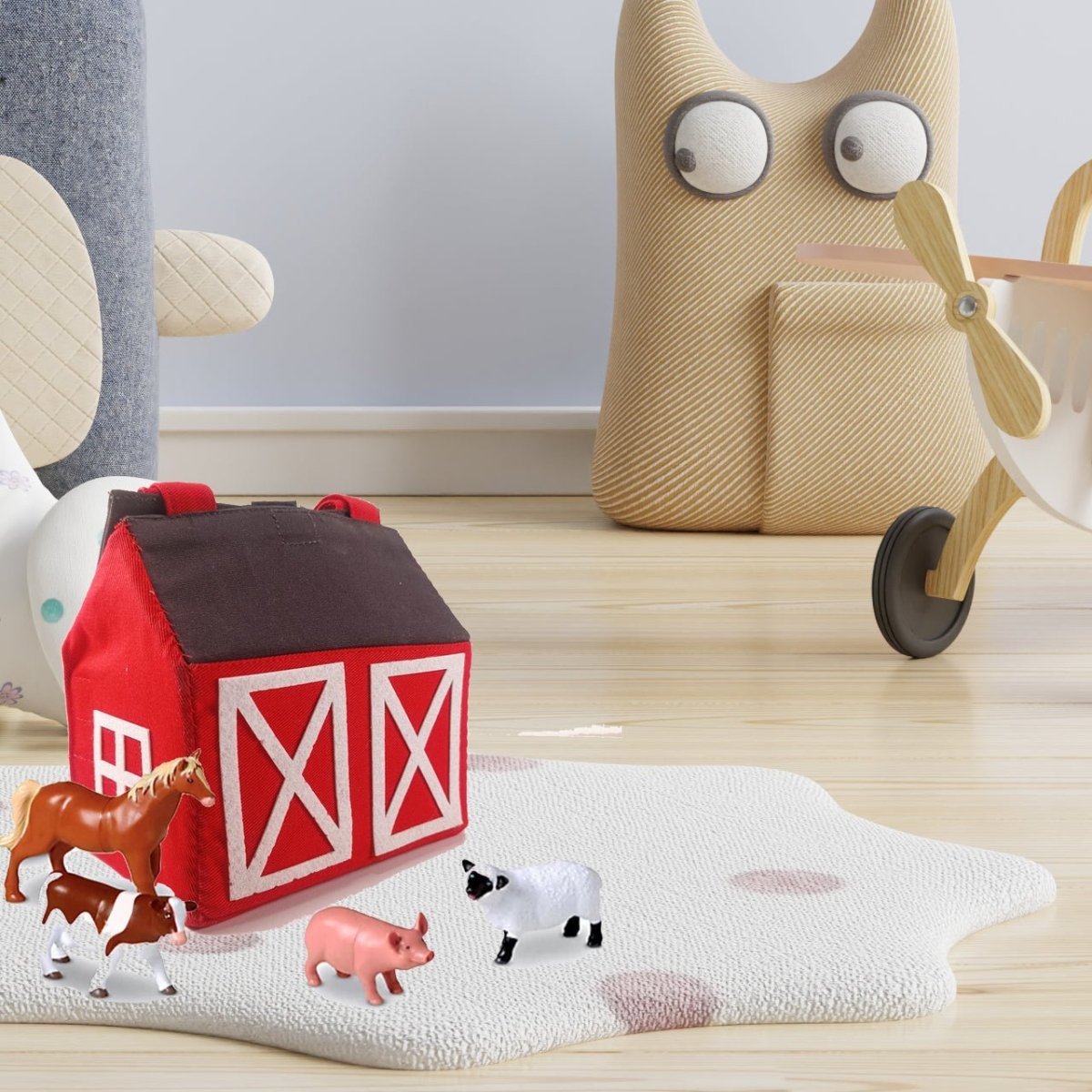 CuddlyCoo Fabric Doll House- Barn - CCDOLLHOUSEBAGBARN