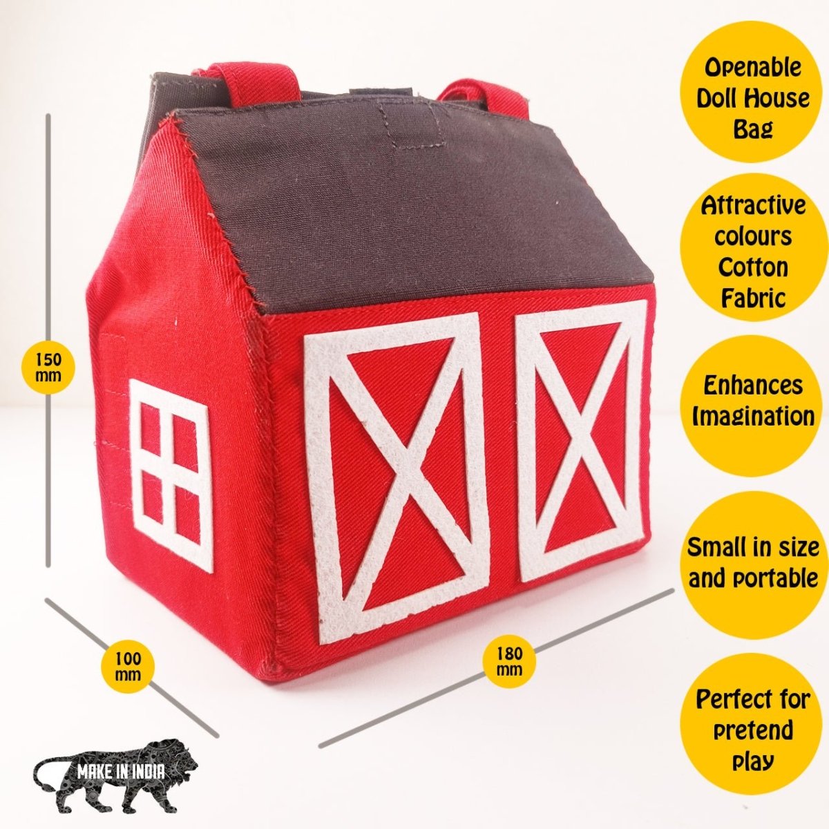 CuddlyCoo Fabric Doll House- Barn - CCDOLLHOUSEBAGBARN