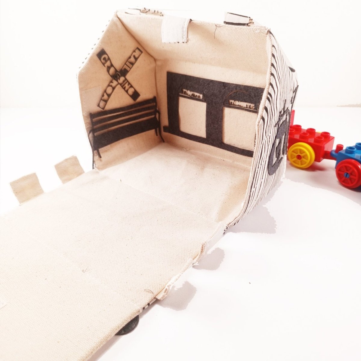 CuddlyCoo Fabric Doll House- House, Barn, Train Station, Garage - CCDOLLHOUSEBAG4