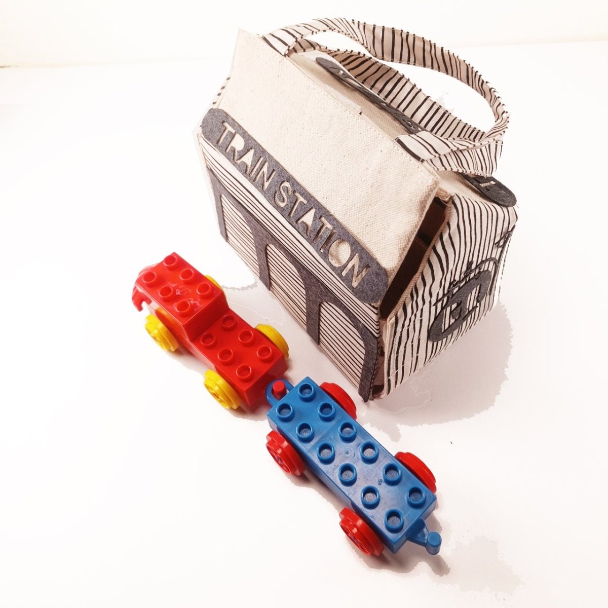 CuddlyCoo Fabric Doll House- Train Station - CCDOLLHOUSEBAGTRAINSTATION