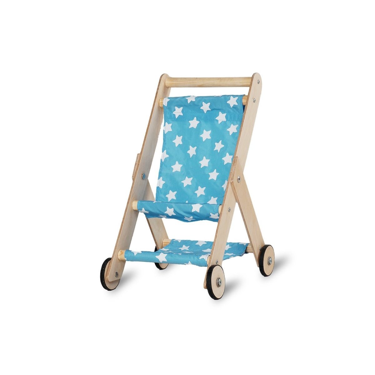 CuddlyCoo Wooden Doll Stroller- Baby Blue - CCDOLLSTROLLBB