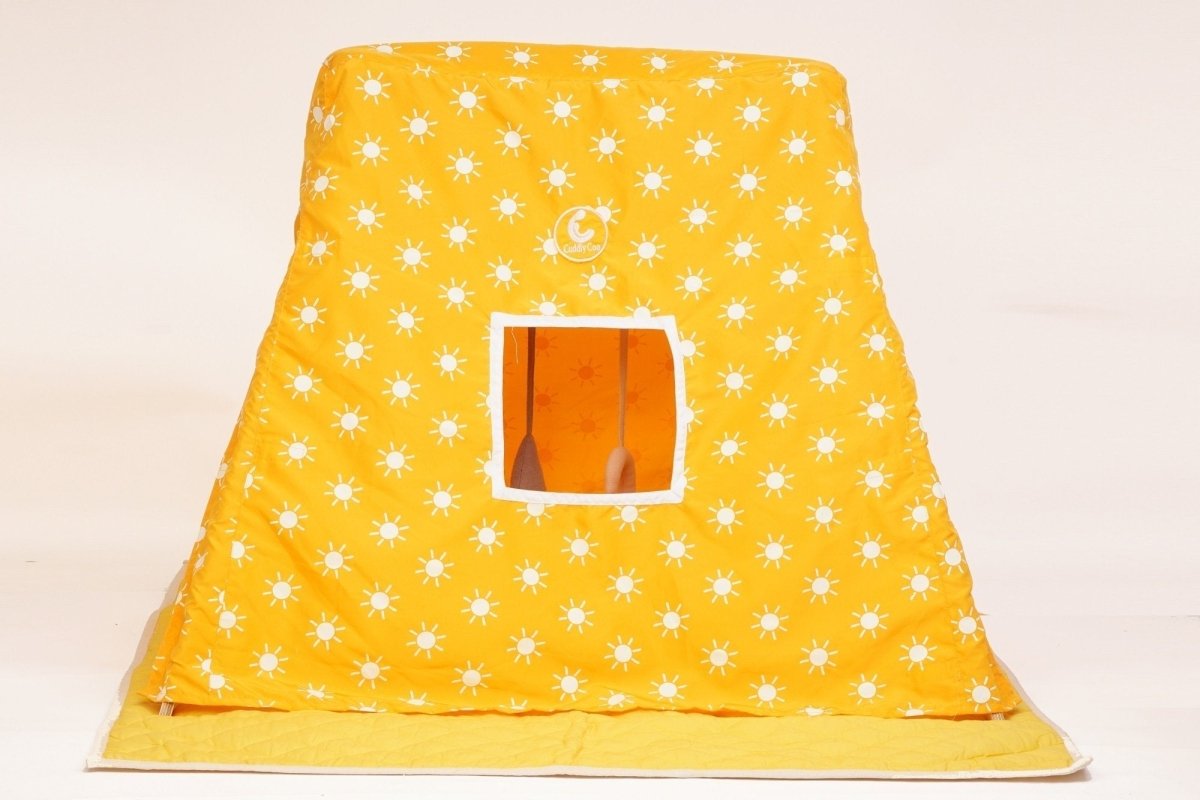 CuddlyCoo Wooden PlayGym with Mini Tent - Mustard Sun - CCPGMS