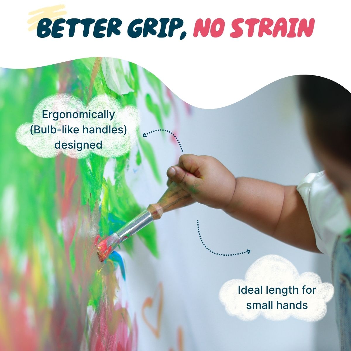 Dabble Playart Magic Paint Dust + Jumbo Brush Combo Kit – Baby’s First Painting Kit - DPMPJB1063