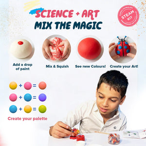 Dabble Playart Mini’s Magic Dough Lab - Colour Mixing Playdough Set - Art & Craft