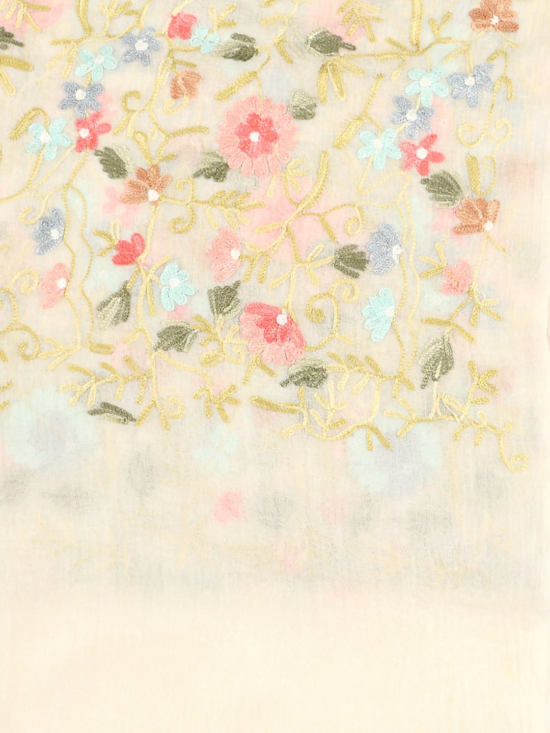 Daisy Dance Fine Wool Embroidered Stoles - WNTSTL - DSYDNC