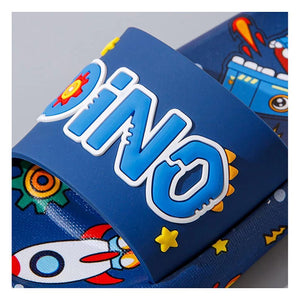 Dark Blue all over Dino theme Slip on Clogs, Summer/Monsoon all season Footwear for Toddlers & Kids - Little Surprise BoxDark Blue all over Dino theme Slip on Clogs, Summer/Monsoon all season Footwear for Toddlers & Kids