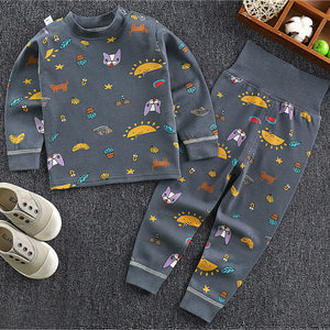 Dark Blue Cat, laptop, Banana Full sleeves tops & pants set Unisex Kids Wear - 18 - 24 months Kids Clothing