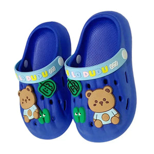 Dark Blue & Light Blue Big Bear Slip on Clogs, Summer/Monsoon/ Beach Footwear for Toddlers and Kids, Unisex - 22 EUR Swim