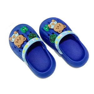 Dark Blue & Light Blue Big Bear Slip on Clogs, Summer/Monsoon/ Beach Footwear for Toddlers and Kids, Unisex - 22 EUR Swim