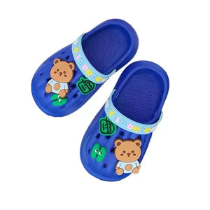 Dark Blue & Light Blue Big Bear Slip on Clogs, Summer/Monsoon/ Beach Footwear for Toddlers and Kids, Unisex - 22 EUR Swim