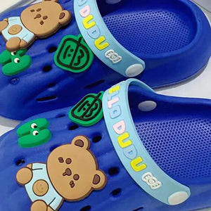 Dark Blue & Light Blue Big Bear Slip on Clogs, Summer/Monsoon/ Beach Footwear for Toddlers and Kids, Unisex - 22 EUR Swim