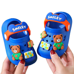 Dark Blue & Orange Bear, Slip on Clogs, Summer/Monsoon/ Beach Footwear for Toddlers and Kids, Unisex - 24 EUR Swim