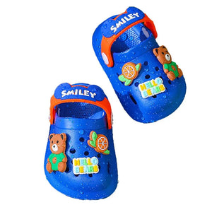 Dark Blue & Orange Bear, Slip on Clogs, Summer/Monsoon/ Beach Footwear for Toddlers and Kids, Unisex - 24 EUR Swim