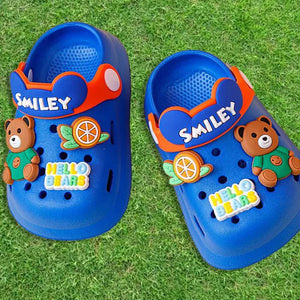 Dark Blue & Orange Bear, Slip on Clogs, Summer/Monsoon/ Beach Footwear for Toddlers and Kids, Unisex - 24 EUR Swim