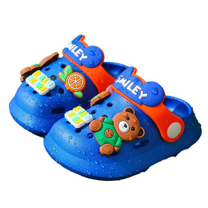Dark Blue & Orange Bear, Slip on Clogs, Summer/Monsoon/ Beach Footwear for Toddlers and Kids, Unisex - 24 EUR Swim
