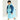 Dark Blue Sleeve, Blue Dual color Long style Raincoat for Kids - 6 - 7 Years Monsoon Wear