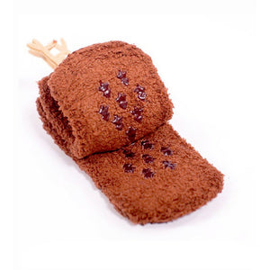 Dark Brown Reindeer - Xmas Tree Theme Woolen Christmas Socks For Kids - 3 - 5 Years Christmas