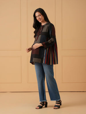 Dark Rhythm Maternity and Nursing Top - S Maternity and Nursing Tops