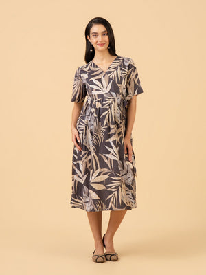Dark Roast Maternity and Nursing Dress - S Maternity Casual Dress