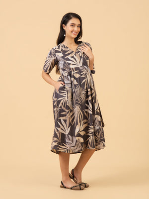 Dark Roast Maternity and Nursing Dress - S Maternity Casual Dress