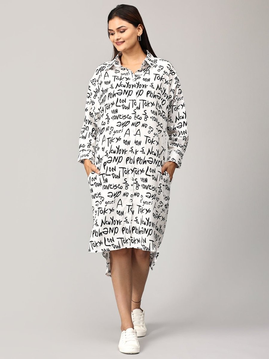 Day In Tokyo Maternity and Nursing OverSized Shirt Dress - MEW-JB-INTKY-S