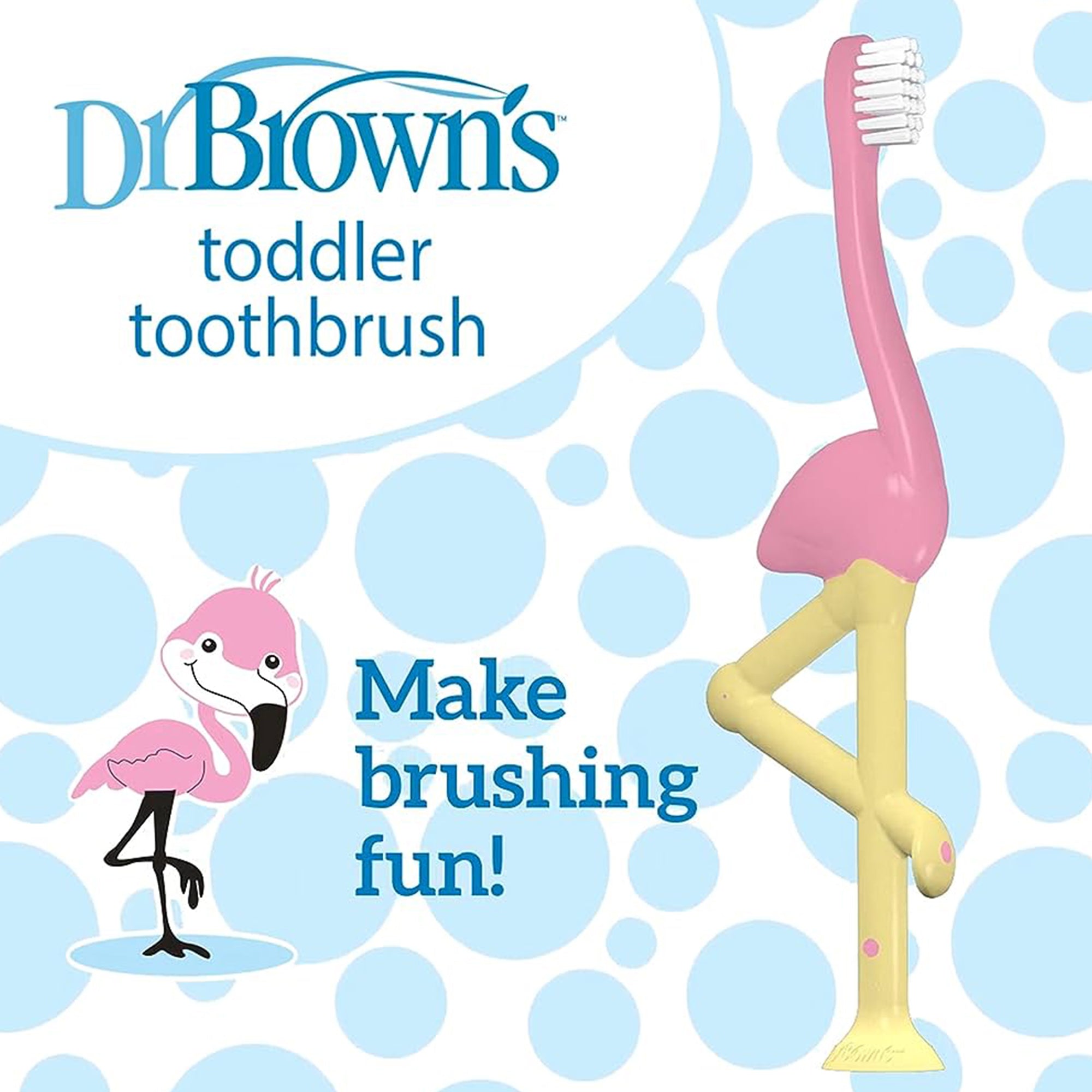 Dr. Brown'S Toddler Toothbrush Flamingo 1Y to 4Y