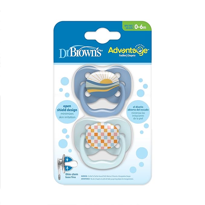 Dr.Brown's Advantage Pacifiers, Stage 1, Pack of 2 - Blue Space