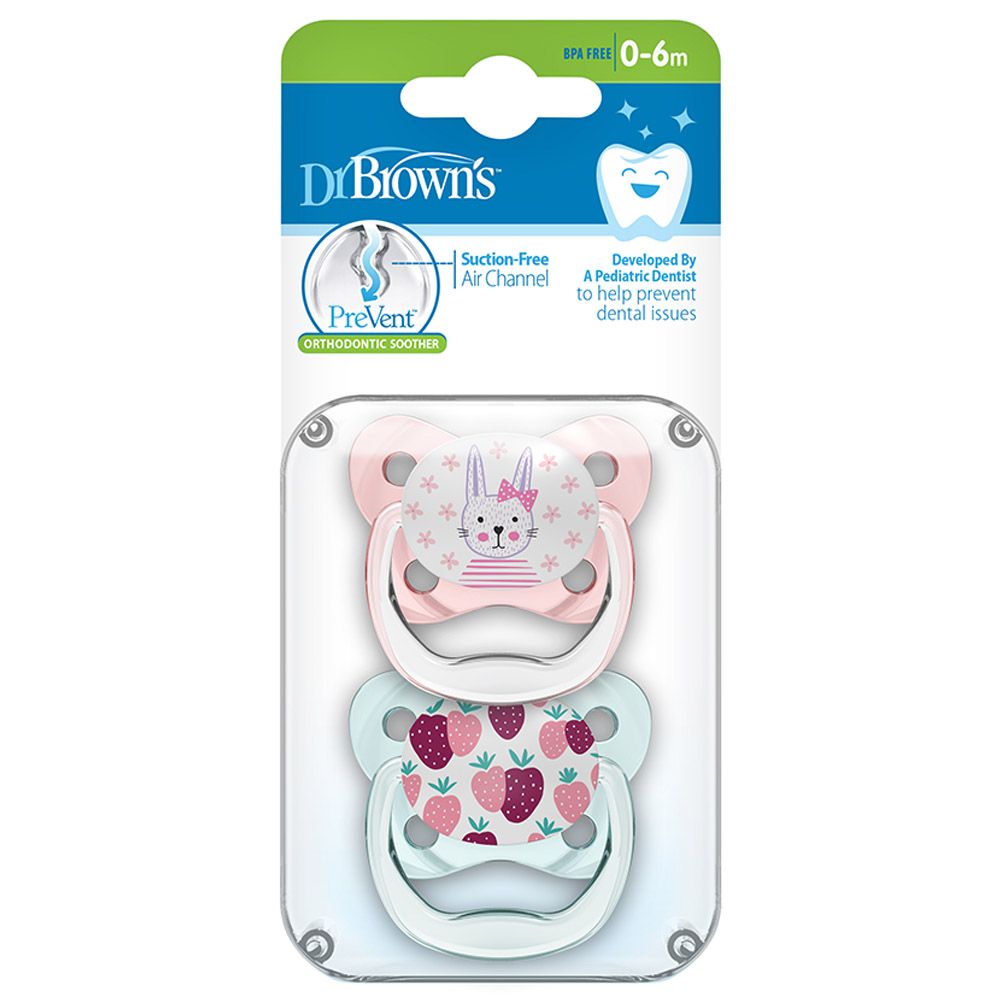 Dr. Brown's Prevent Butterfly Soother - Stage 2, Blue, 2-Pack Blue 6M to 12M