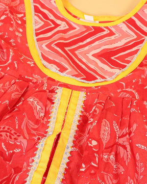 Deep Red Girls Anarkali Kurta Sharara Set - KES-SC-VGG-0-6
