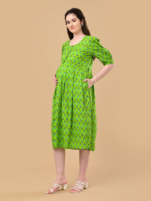 Dewy Drift Maternity And Nursing Dress - S Maternity Casual Dress