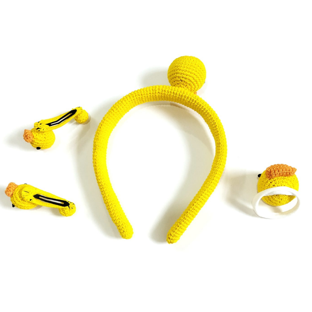 Happy Threads | Quack-tastic Kids Hair Accessories: Handmade Crochet Duck Set