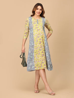 Dhup Chhaya Maternity and Nursing Kurti Dress - MEW - SF - DHPC - S