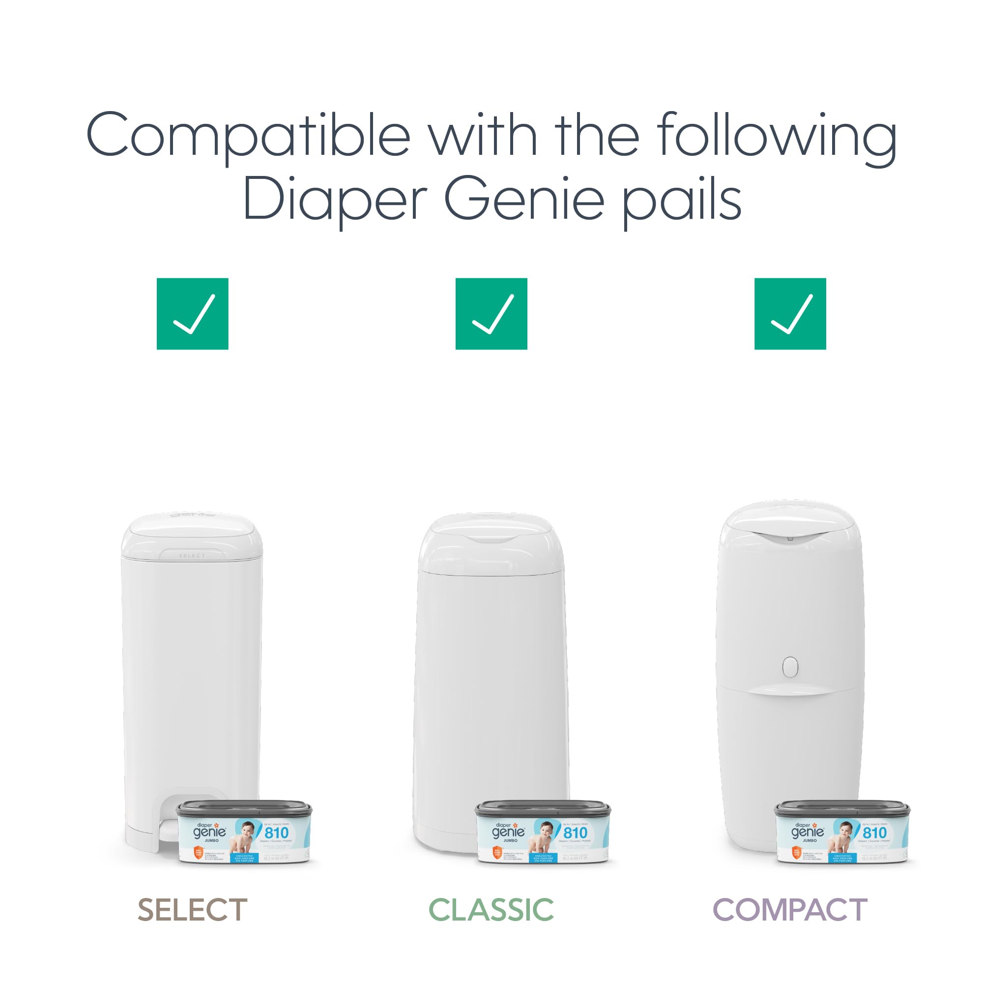 Diaper Genie Diaper Pails Refills Square jumbo refill Green - Diaper Organizers