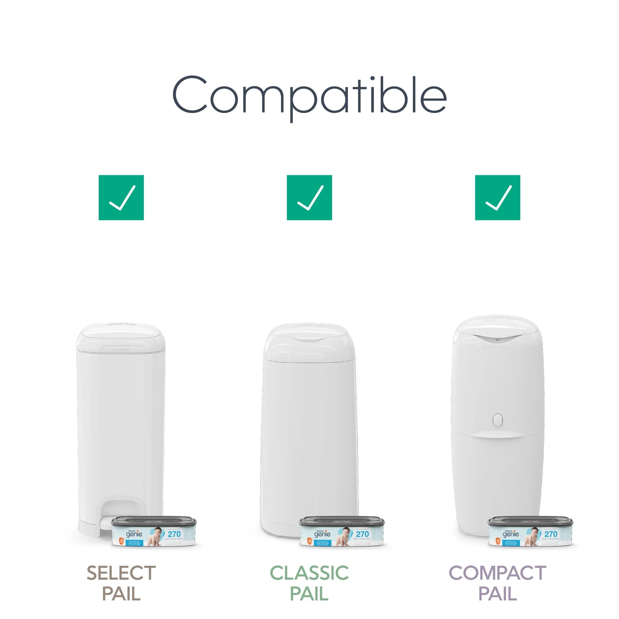 Diaper Genie Diaper Pails Refills Square refill Green - Diaper Organizers