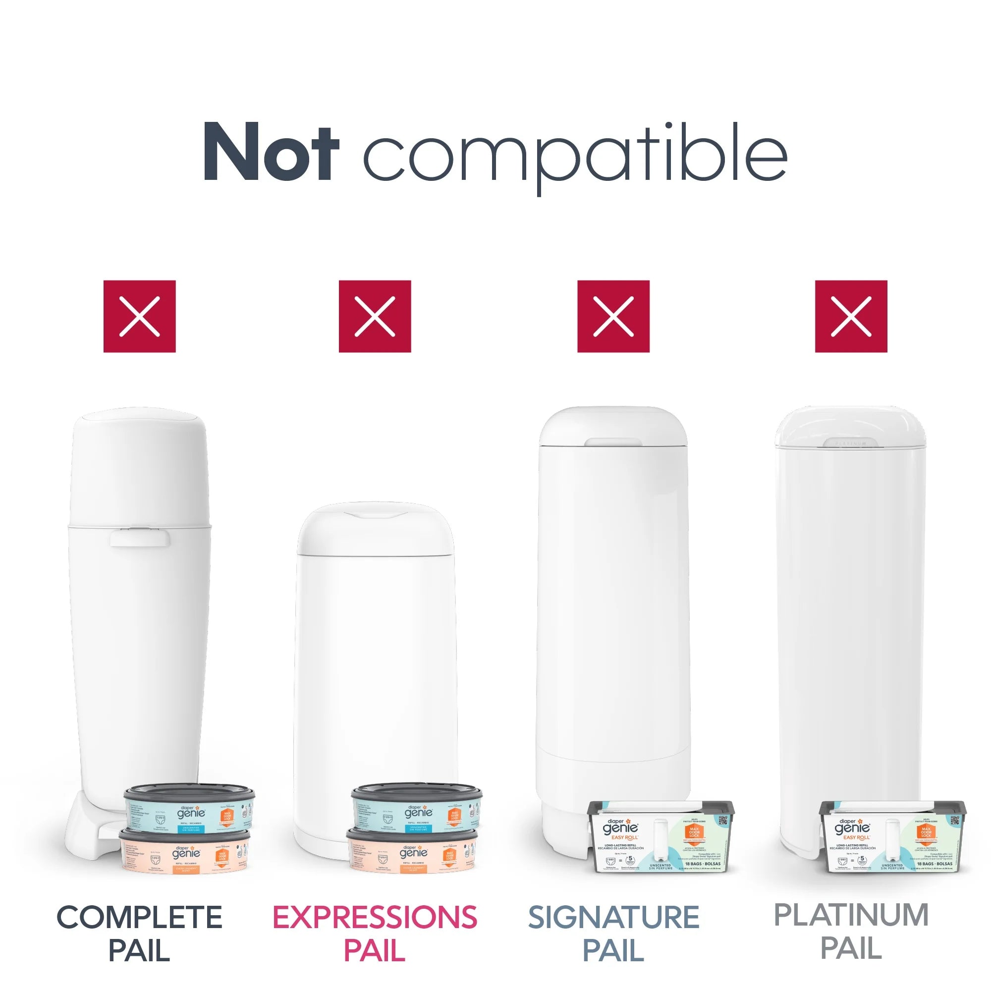 Diaper Genie Diaper Pails Refills Square refill Green - Diaper Organizers