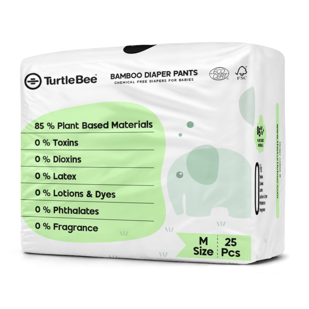 TurtleBee Bamboo Diaper Pants | Pack of 1 | Medium Size (9-14 Kgs)