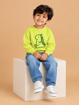 Dino Buddy Kids Sweatshirt - 1-2 Years Kids Winter Sweatshirts