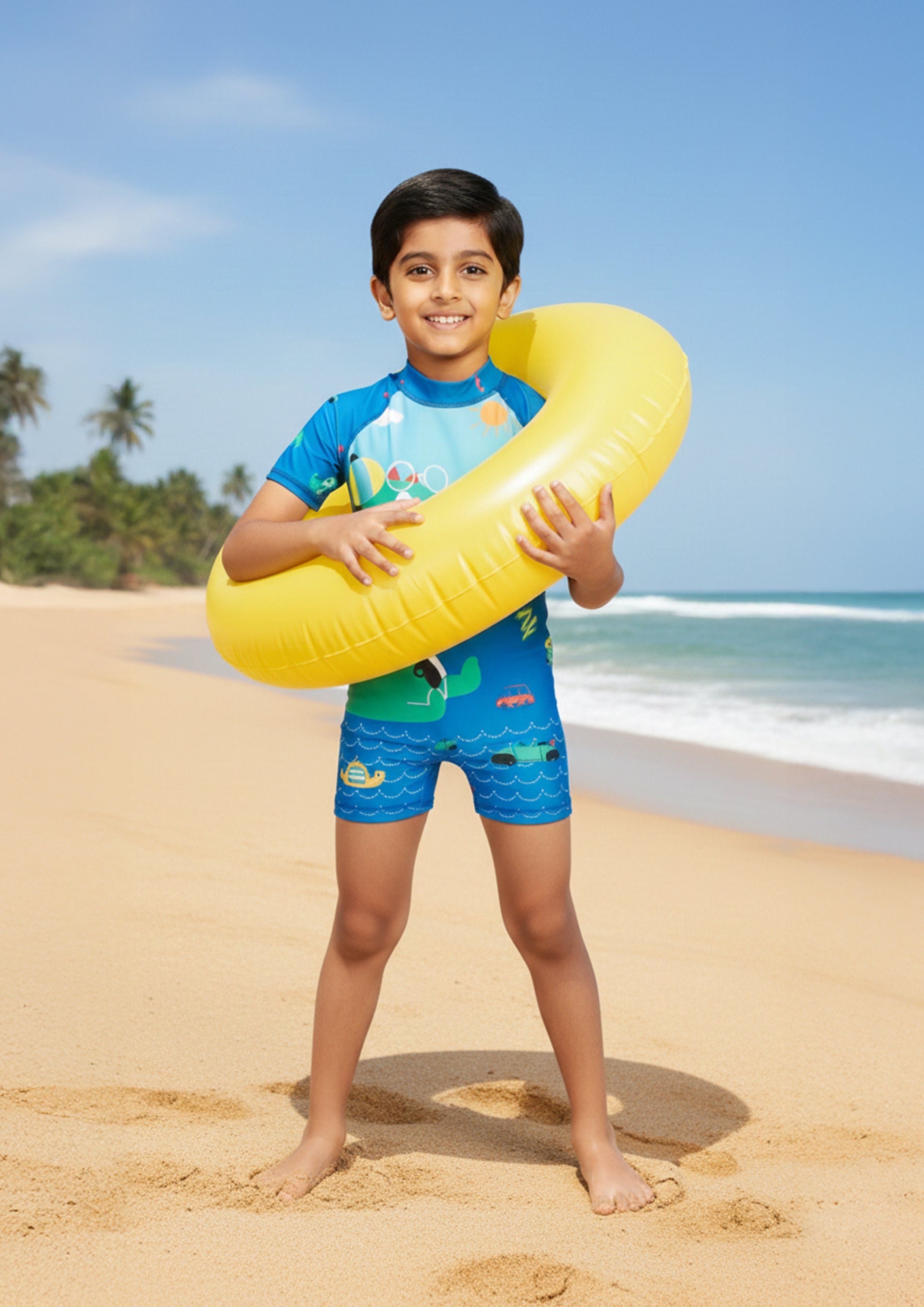 Dino Dive Boys Swimsuit - 1 - 2 Years Kids Swimwear