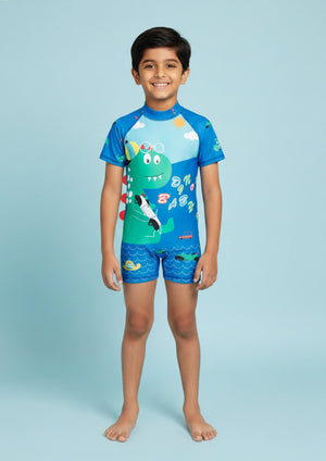 Dino Dive Boys Swimsuit - 1 - 2 Years Kids Swimwear