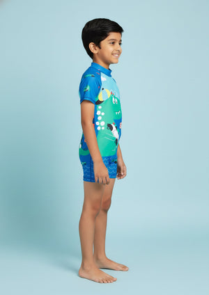 Dino Dive Boys Swimsuit - 1 - 2 Years Kids Swimwear