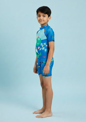 Dino Dive Boys Swimsuit - 1 - 2 Years Kids Swimwear