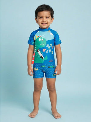 Dino Dive Boys Swimsuit - 1 - 2 Years Kids Swimwear