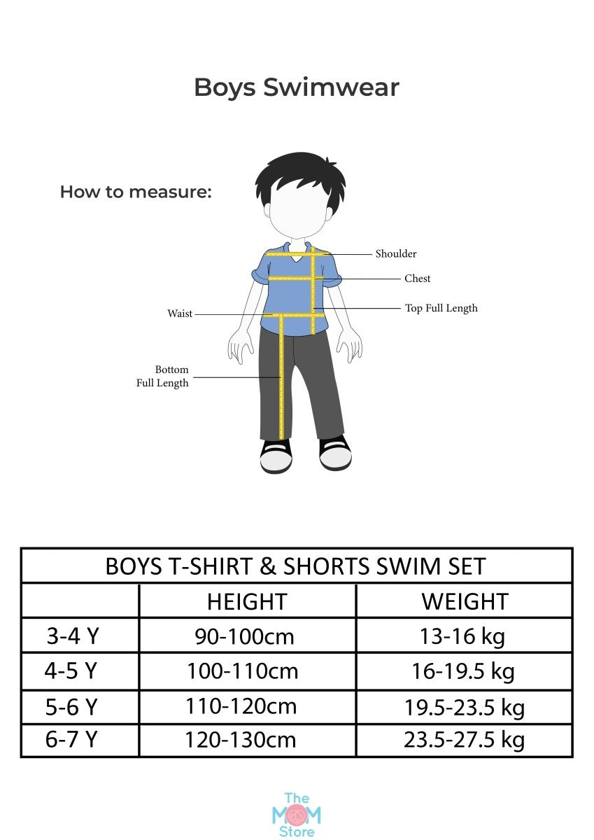 Dino Dribble Boys T-shirt And Short Swim Set - KSW-SG-DNDB-3-4