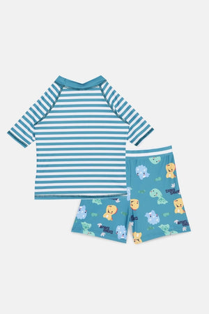 Dino Dribble Boys T-shirt And Short Swim Set - KSW-SG-DNDB-3-4