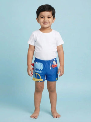 Dino Drive 'N' Dive Boys Swim Shorts With Cap Set - 2 - 3 Years Kids Swimwear