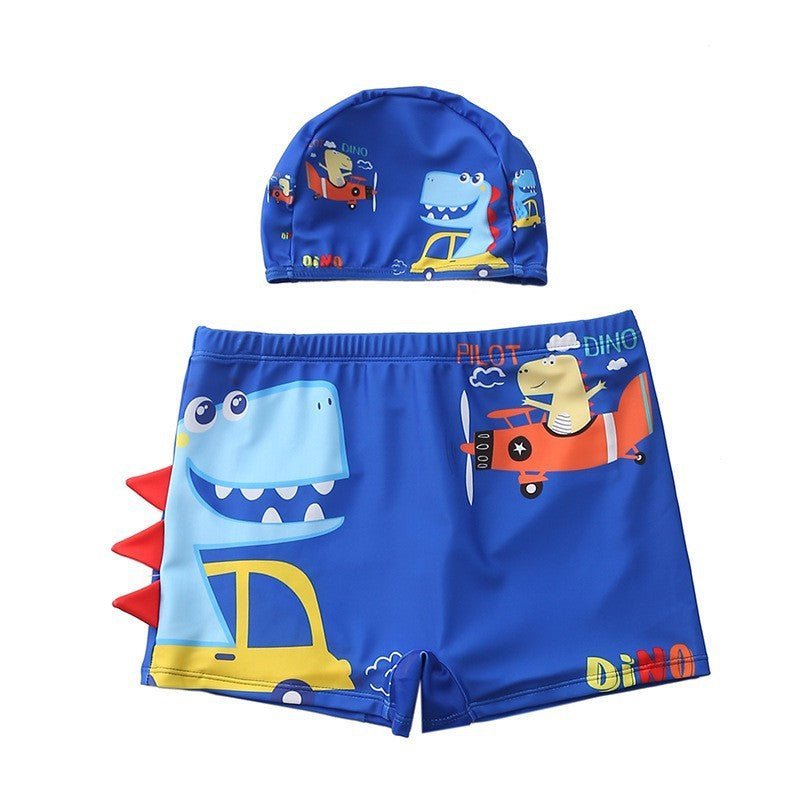 Dino Drive 'N' Dive Boys Swim Shorts With Cap Set - KSW-SG-DNDI-2-3