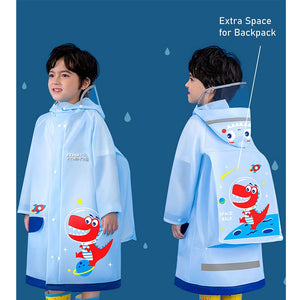 Dino Hit Space Raincoat for Kids - 3 - 4 Years Monsoon Wear