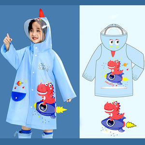 Dino Hit Space Raincoat for Kids - 3 - 4 Years Monsoon Wear
